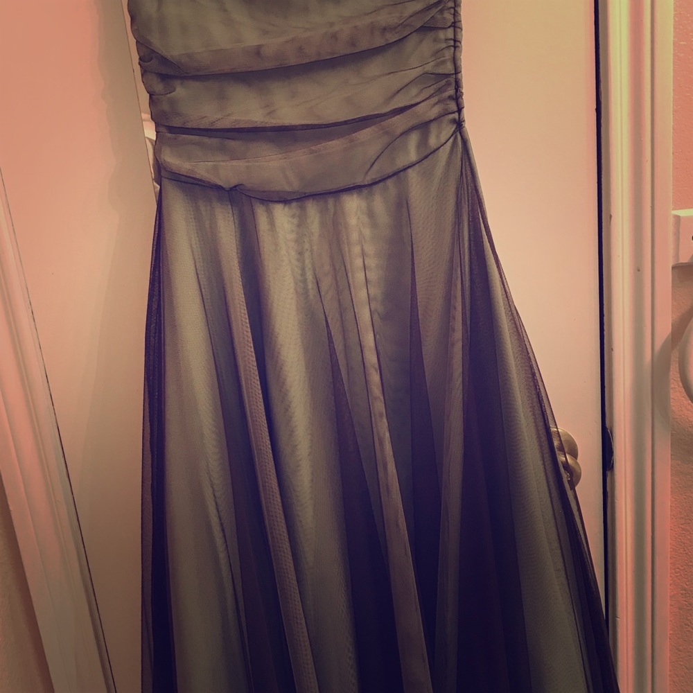 Olive green cocktail dress.